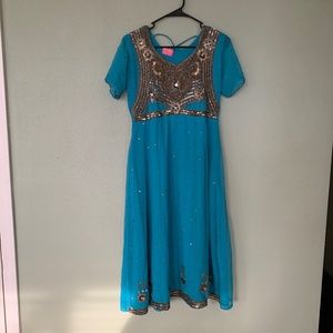 Teal Frock Suit - Indian Wear